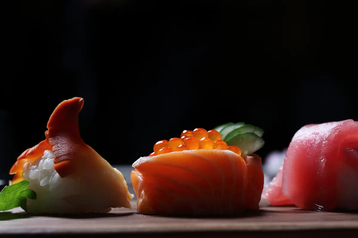Cut fish, close up